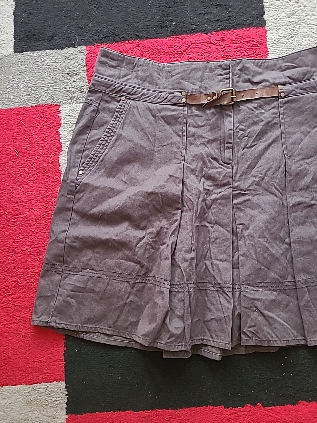 Ladies Zara Size XL Brown Midi Flare Skirt