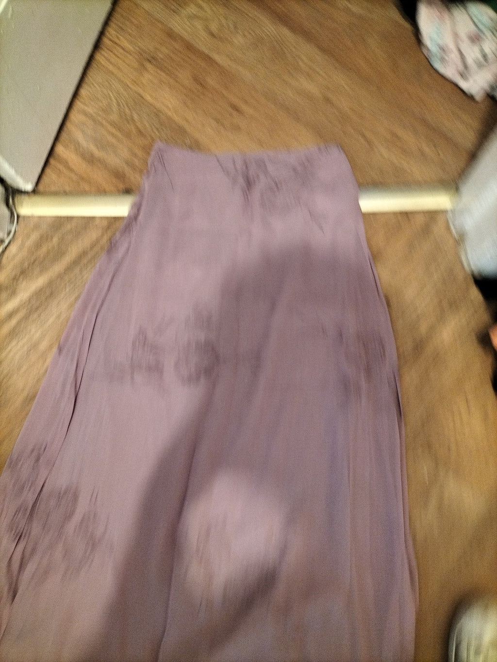 Ladies X-Cept Size Medium Purple Lined Floral Long Length Skirt
