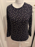 M&S Collection 12 Black And White Star Long Sleeve Pyjama Top