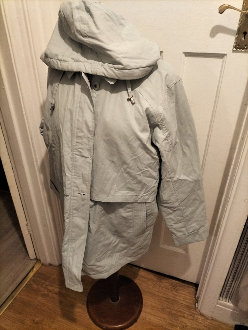 Ladies Bhs Size 12 Pale Blue Lined Zip Through Coat