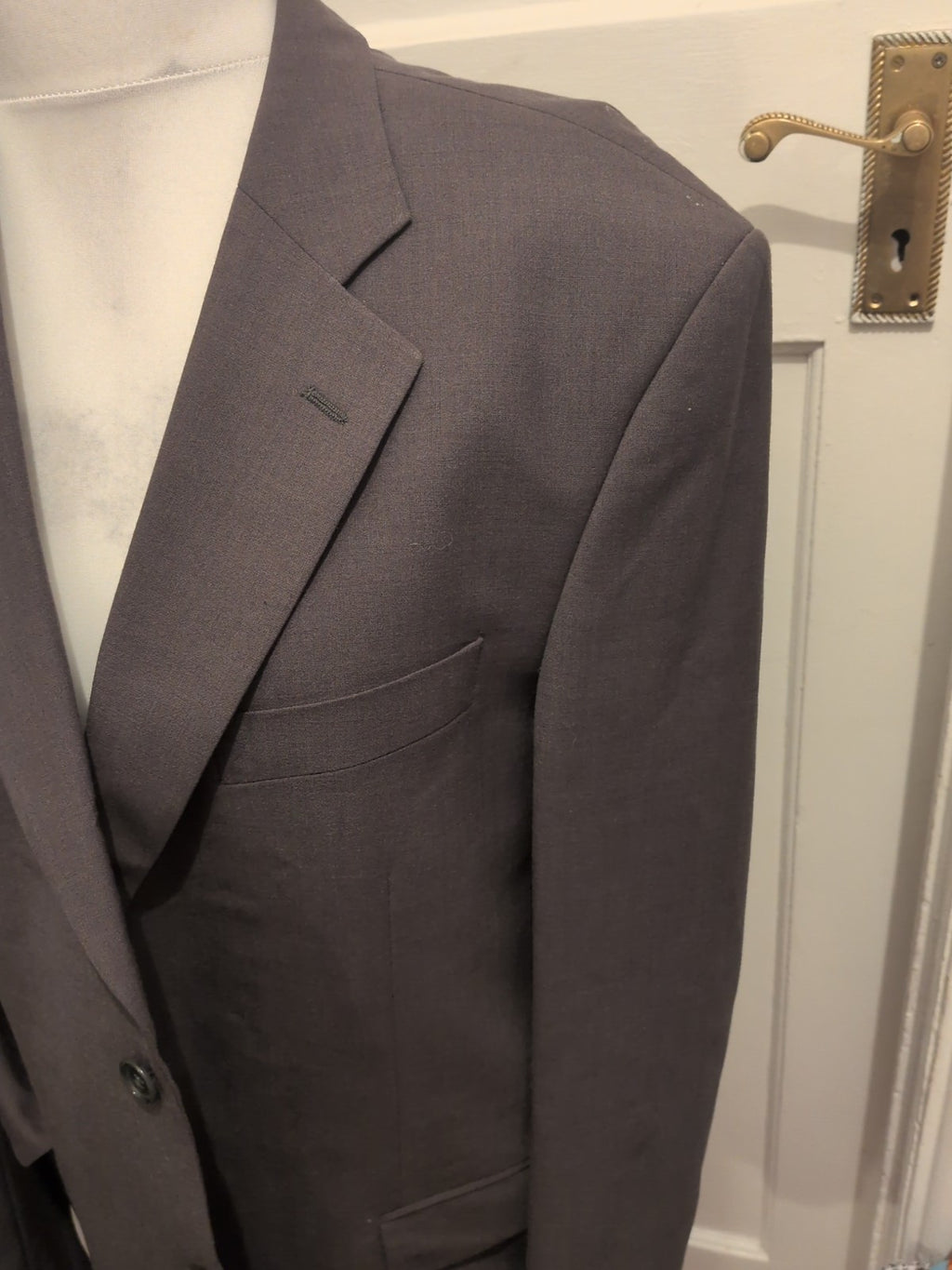 Mens Marks And Spencer Size 42 Medium Dark Taupe Grey Suit Jacket