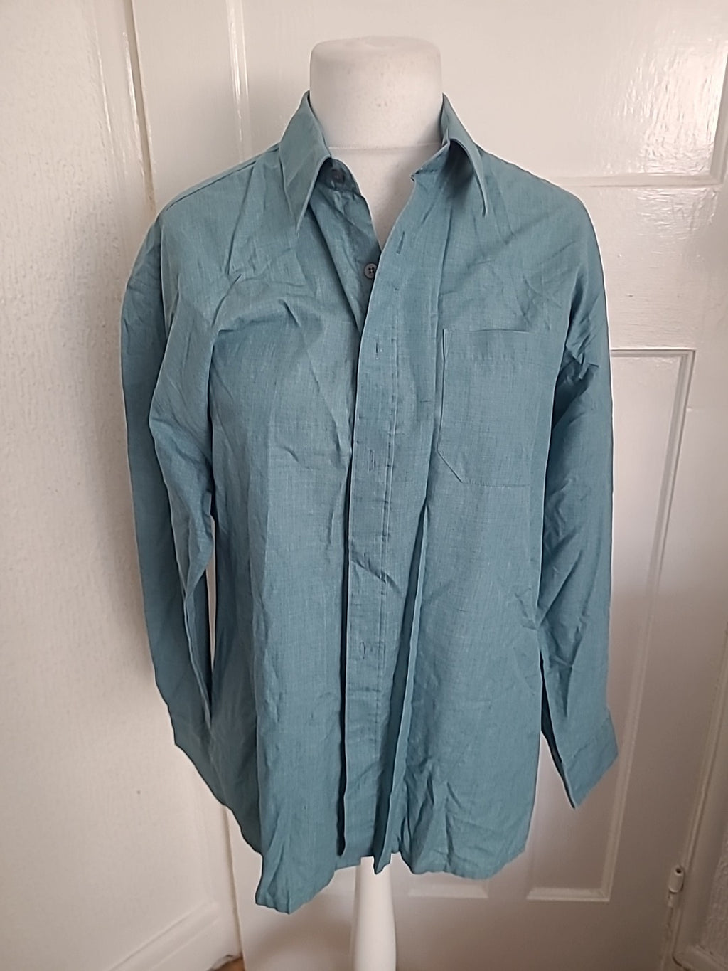 Mens Hazard Size 16-16.5 Blue Long Sleeved Shirt