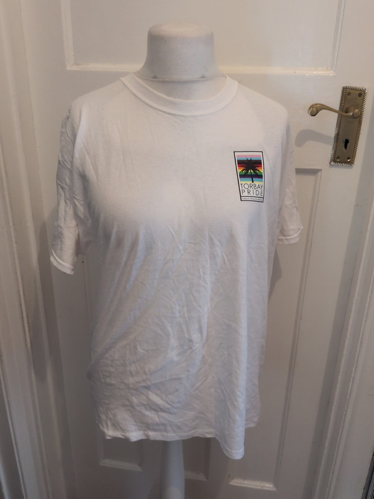 Fruit Of The Loom Large White Torbay Pride T-shirt