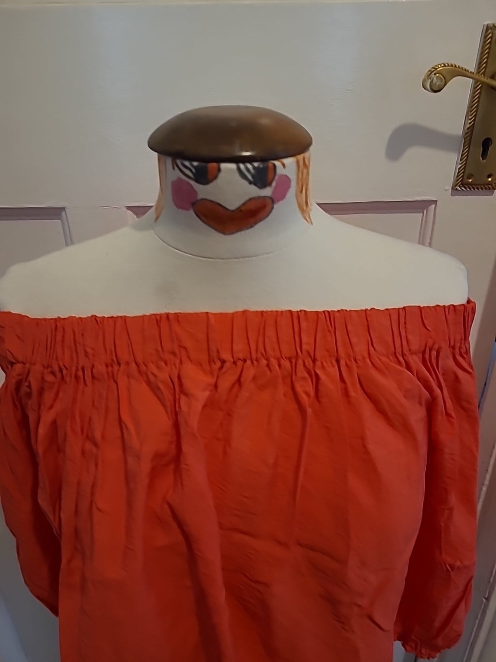 Ladies Peacocks Size 14 Orange Elasticated Hem Blouse