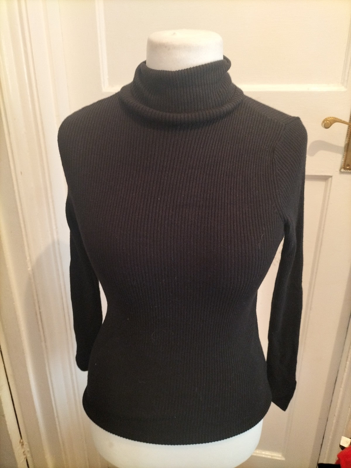Ladies F&F Size 10 Black Roll Neck Long Sleeved Jumper