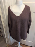 George 12-14 Dark Purple V Neck Jumper