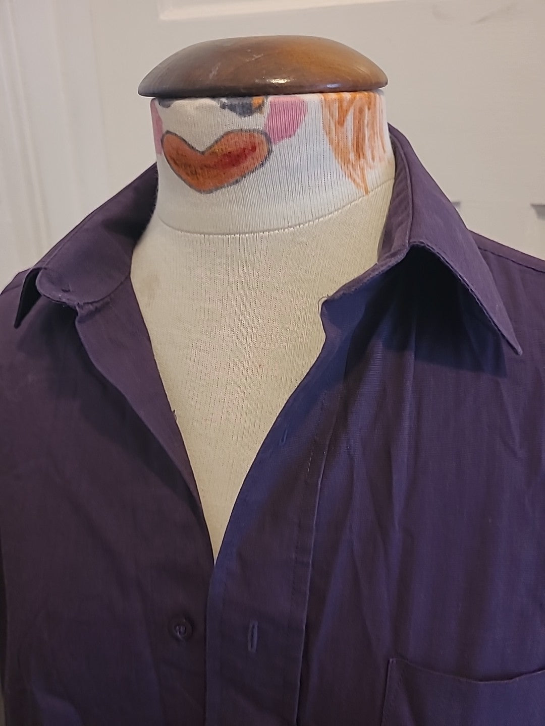 Mens Copperstone Size 15" Deep Purple Cotton Rich Shirt