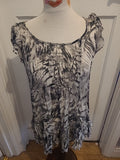 Ladies Bhs Size 10 Grey Toned See Through Sleeveless Blouse