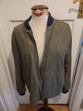 Mens Topman Size Medium Khaki With Purple Lining Zipped Jacket