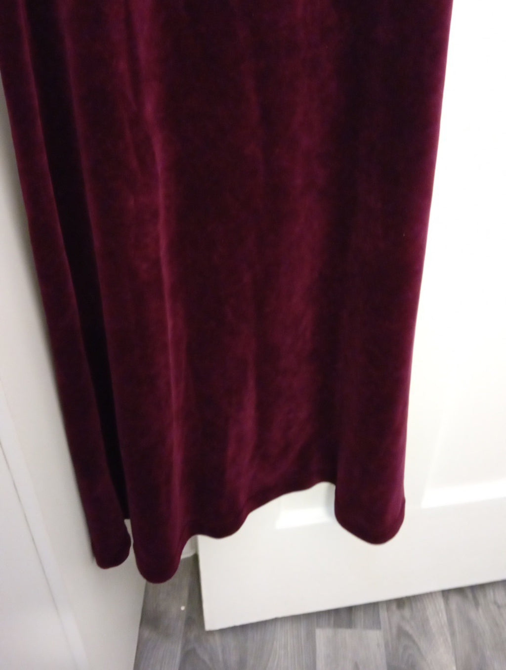 Ladies Burgundy Velvet A-line Long Skirt Adini Size XS