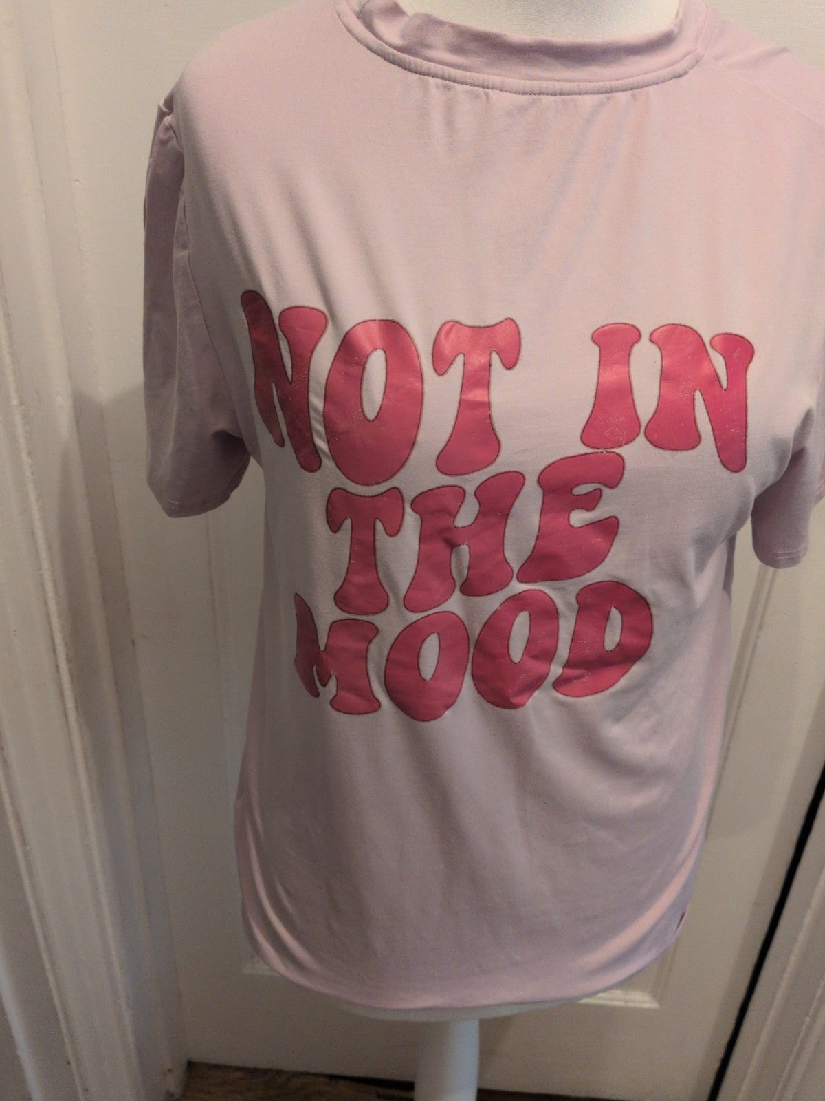 Large Pale Pink "Not In The Mood" Pyjama Top