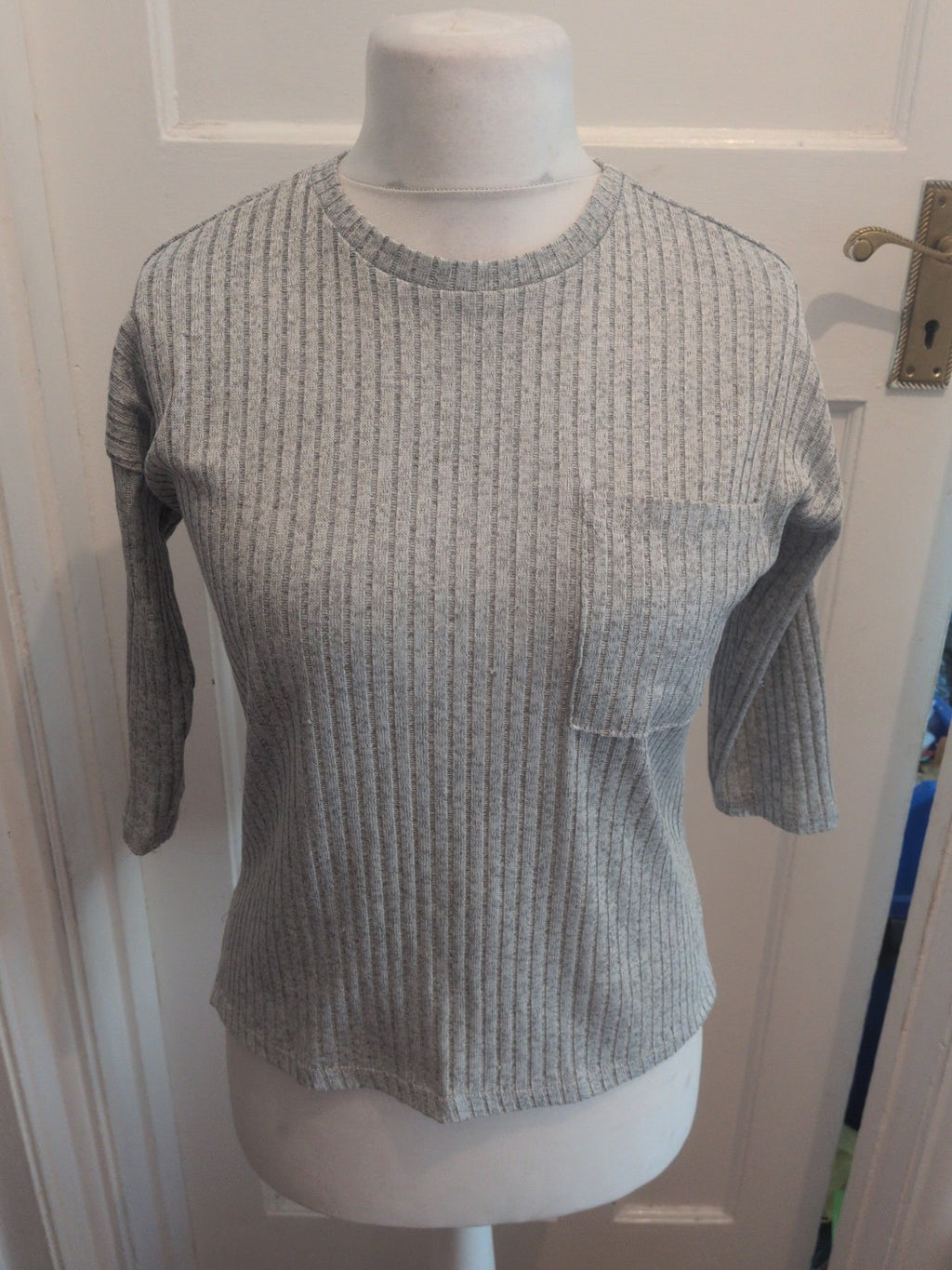 Primark 2XS Grey Long Sleeve Oversize T-shirt