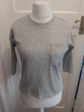 Primark 2XS Grey Long Sleeve Oversize T-shirt