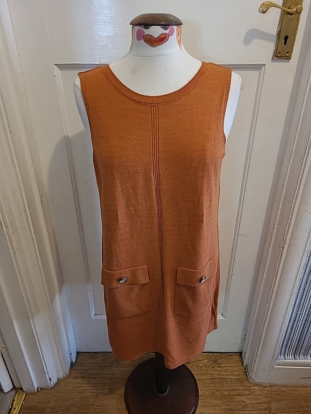 Ladies Tu Size 12 Orange Sleeveless Dress