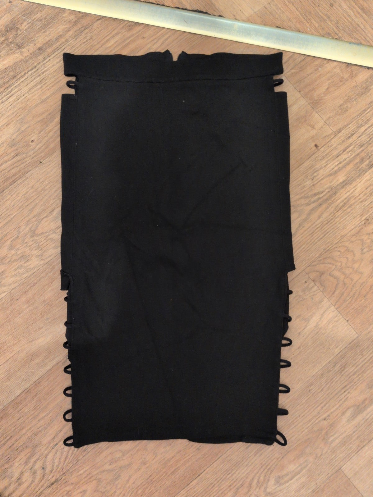 River Island 12 Black Straight Midi Skirt With Pattern Side