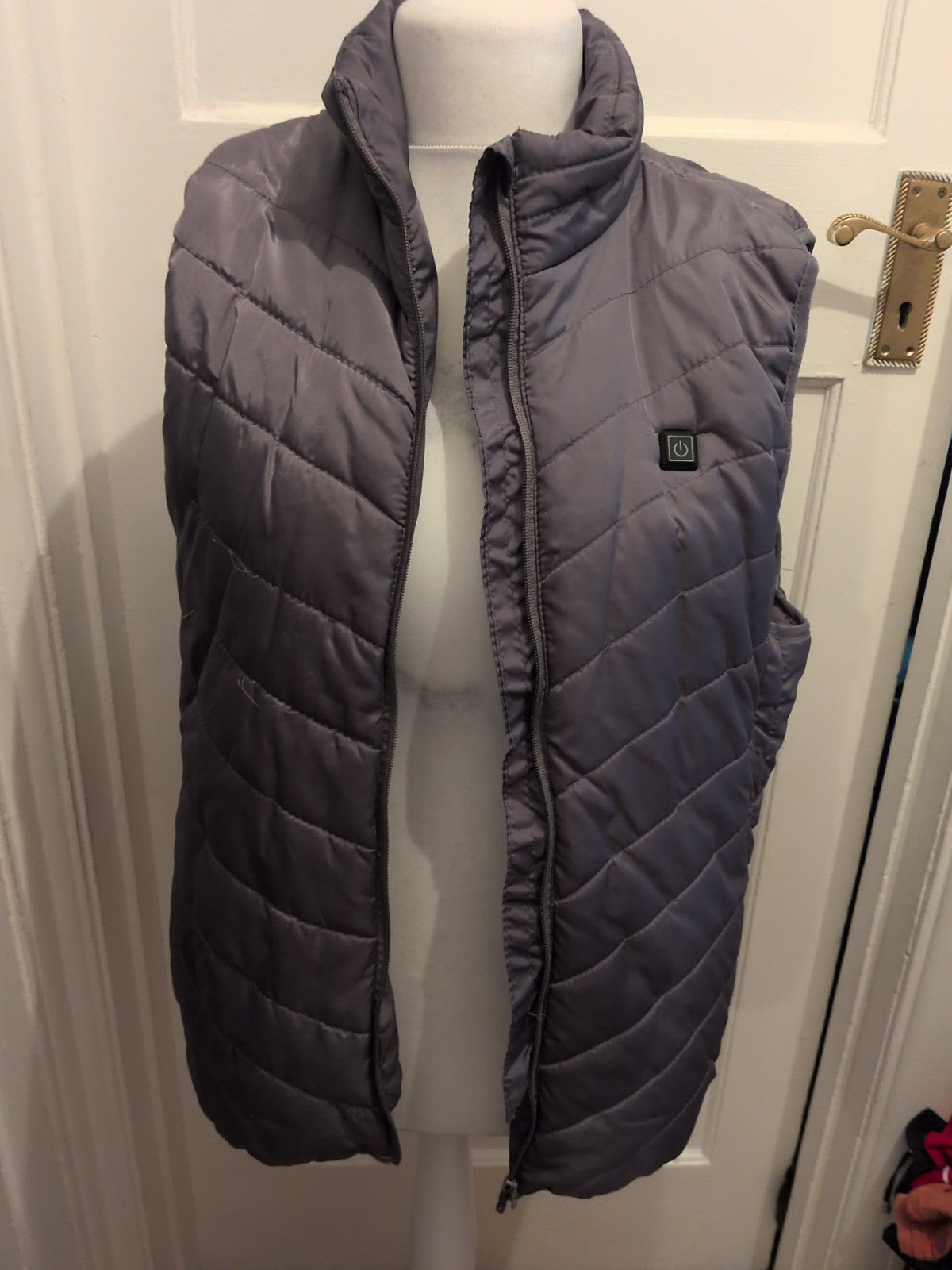 3XL Grey Sleeveless Puffer Jacket