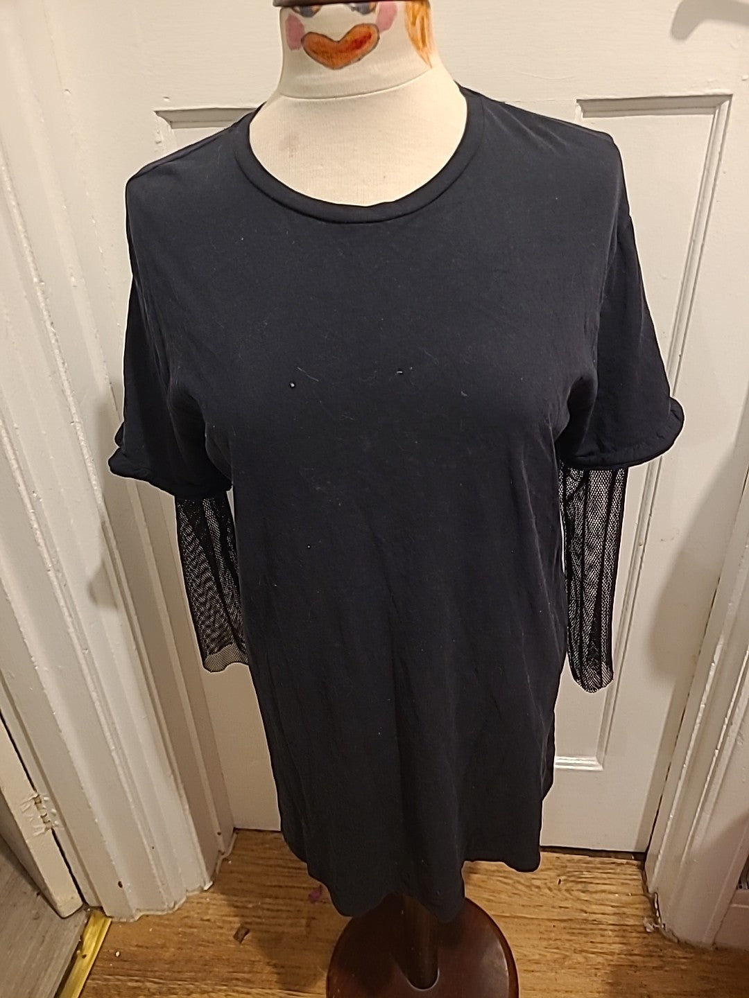 Ladies Black Long Sleeved Zara Top Size Med