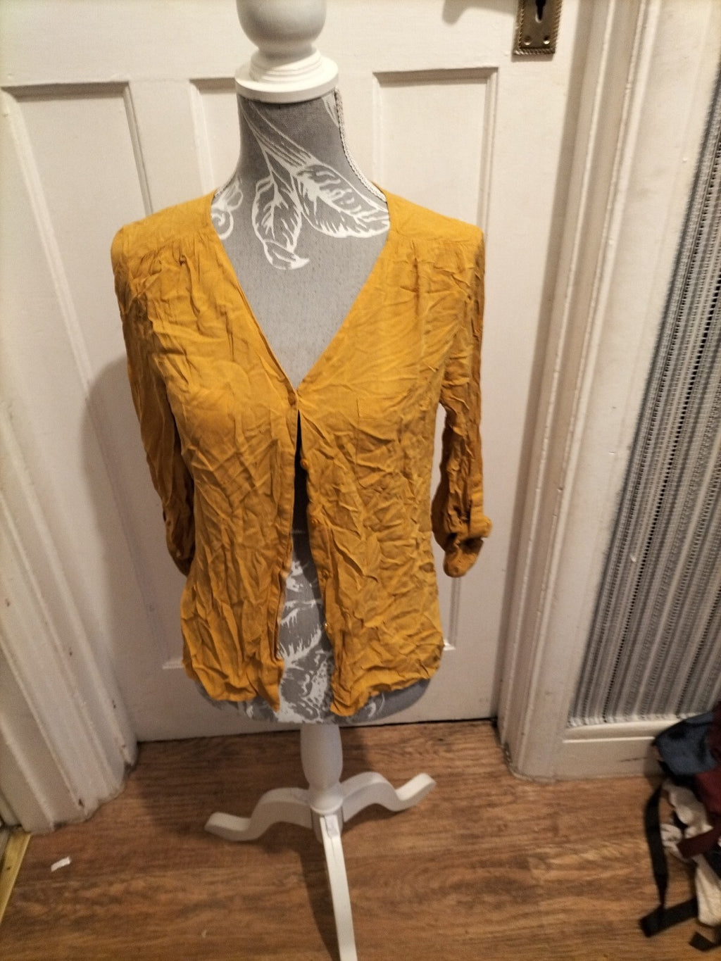 Ladies Primark Size 10 Mustard Long Sleeved Blouse