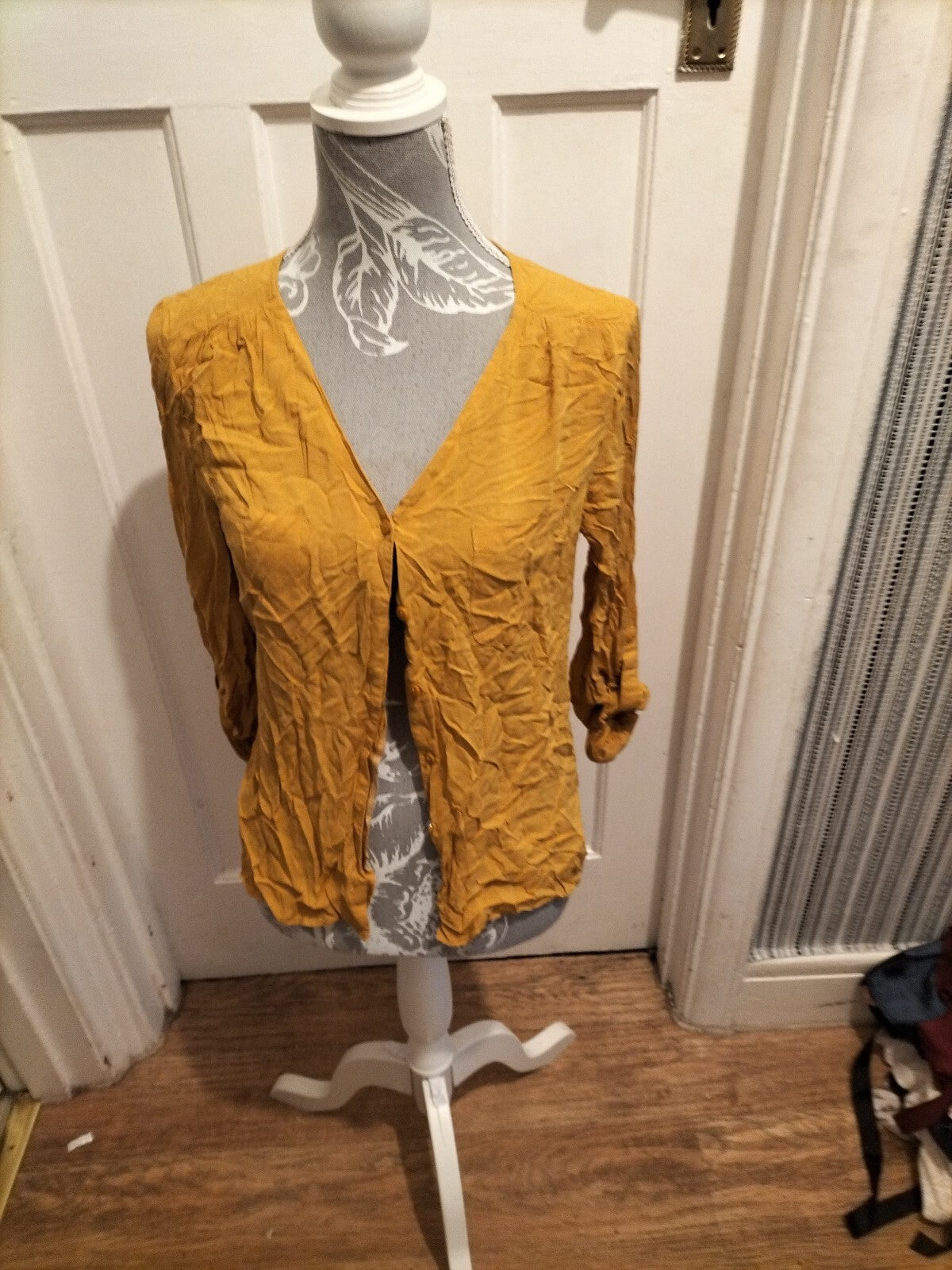 Ladies Primark Size 10 Mustard Long Sleeved Blouse
