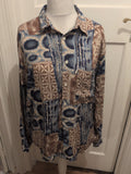 Mens Allan&Jolly Size Large Multi Long Sleeve Buttoned Shirt