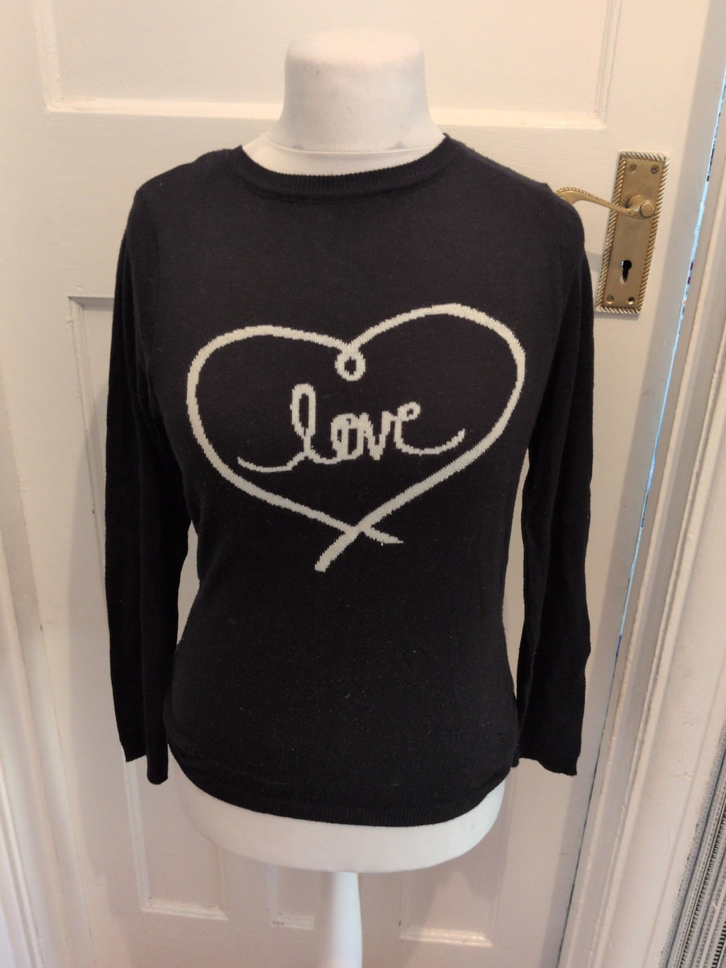 BHS 14 Black Long Sleeve Jumper "Love"