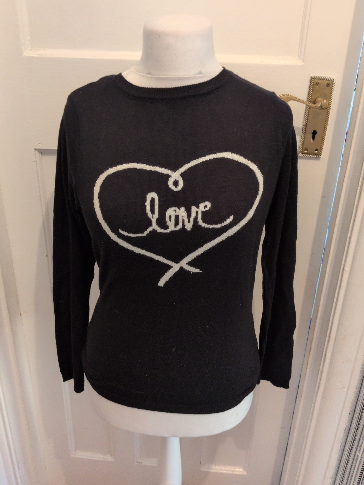 BHS 14 Black Long Sleeve Jumper "Love"