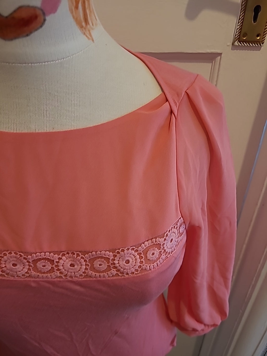 Ladies Oasis Top Size XS Coral In Colour Long Sleeved
