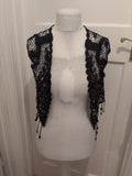 Peacocks Small Black See Through Sleeveless Blouse