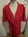 Ladies Essence Size 20 Red Short Sleeved Buttoned Blouse