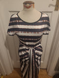 Ladies Shein Size Large Brown And White Sleeveless Long Summer Dress