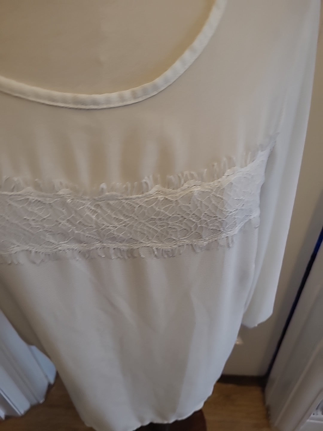 Ladies Afibel Size 14 White Long Sleeved Detailed Blouse
