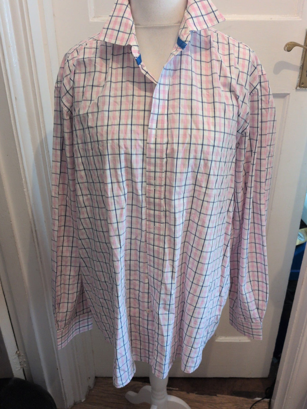 Melka 2XL Pink And Navy Long Sleeve Shirt