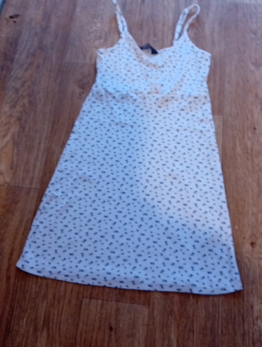 Ladies Primark Size XS White/Black/Purple Sleeveless Longline Top