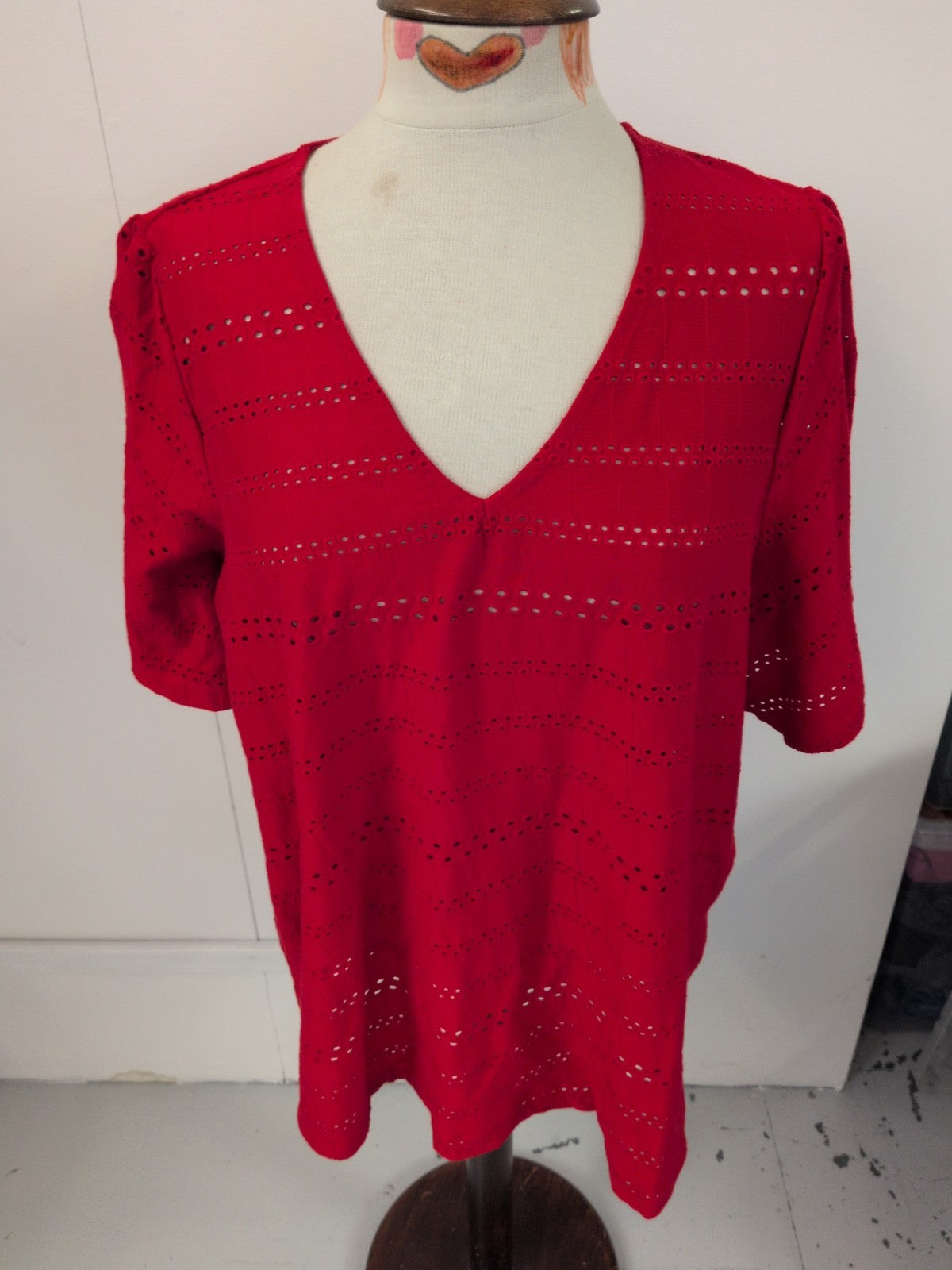 JD Williams 22 Red Short Sleeve Blouse