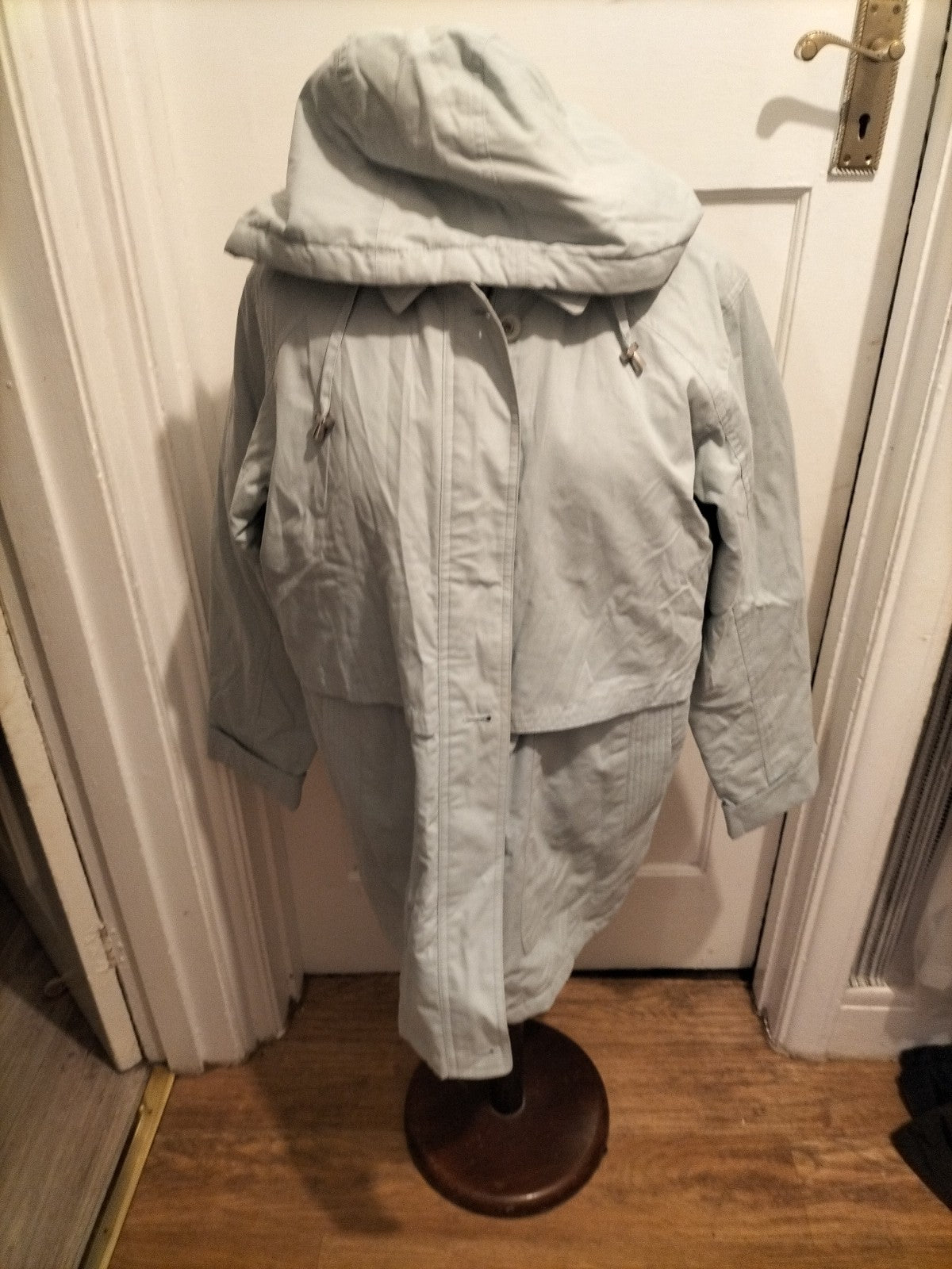 Ladies Bhs Size 12 Pale Blue Lined Zip Through Coat
