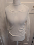 Shein Large White Scollopped Hems Long Sleeve Blouse