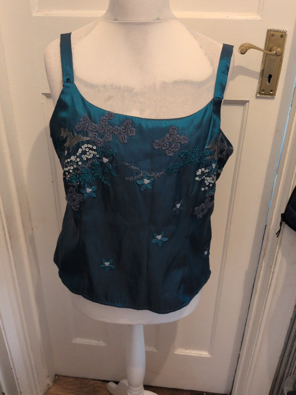 Un Jour Ailleurs 18 Teal Sleeveless Top