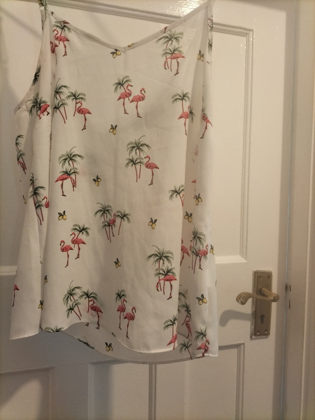 Ladies Primark Size 8 White Floral Sleeveless Cami