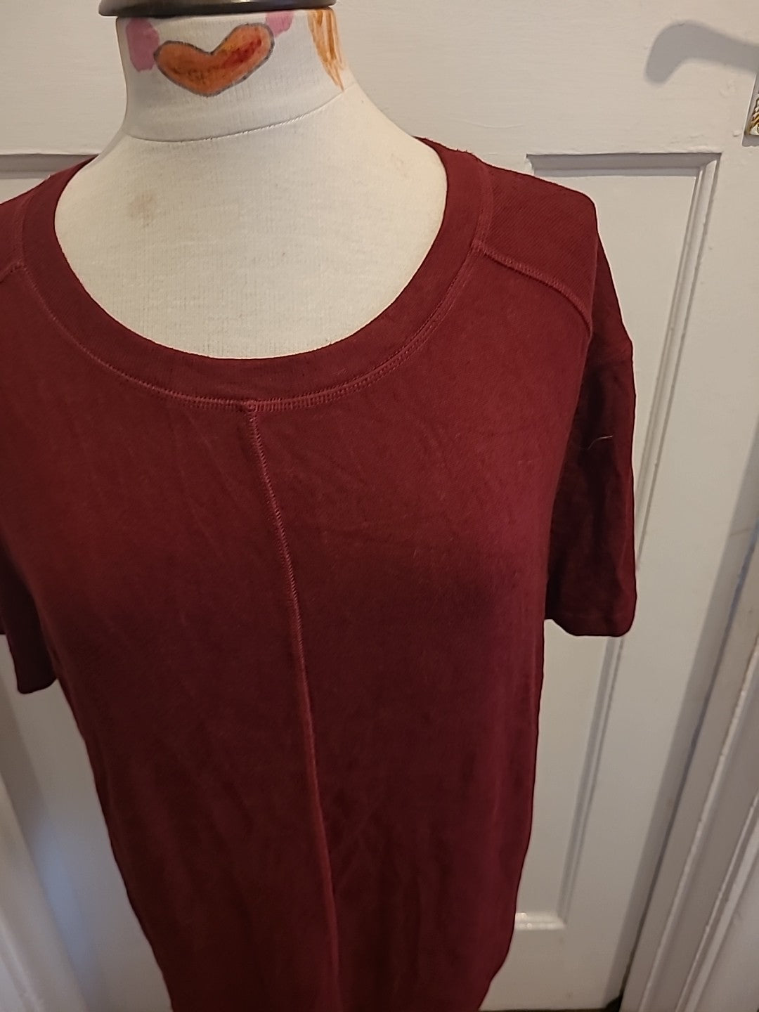 Mens Mark's And Spencer Size Medium Claret Short Sleeve Top