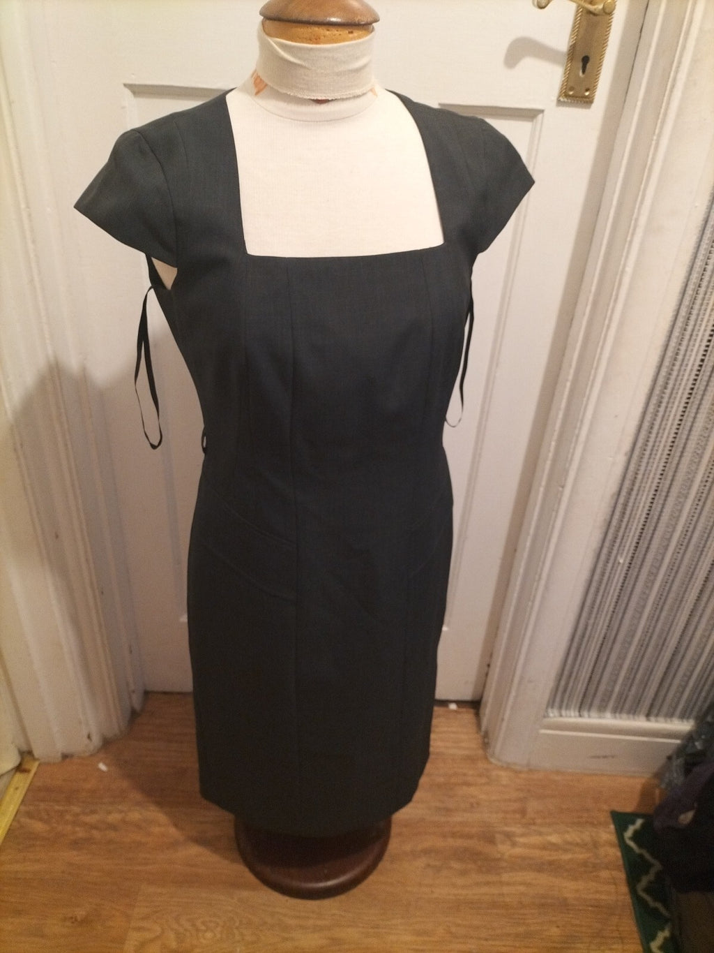 Ladies Debenhams 10 Dark Grey Sleeveless Dress