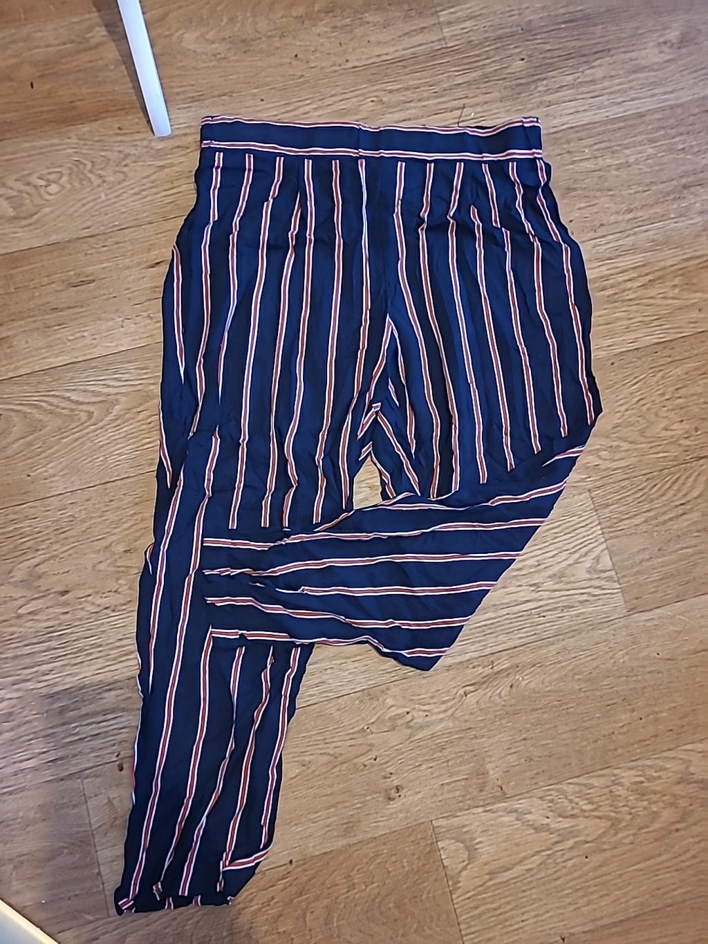 Ladies Clockhouse Size 44R Euro Navy And Red Striped Elasticated Trousers