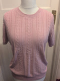 Tu Woman 14 Pale Purple Texture Short Sleeve Jumper Top