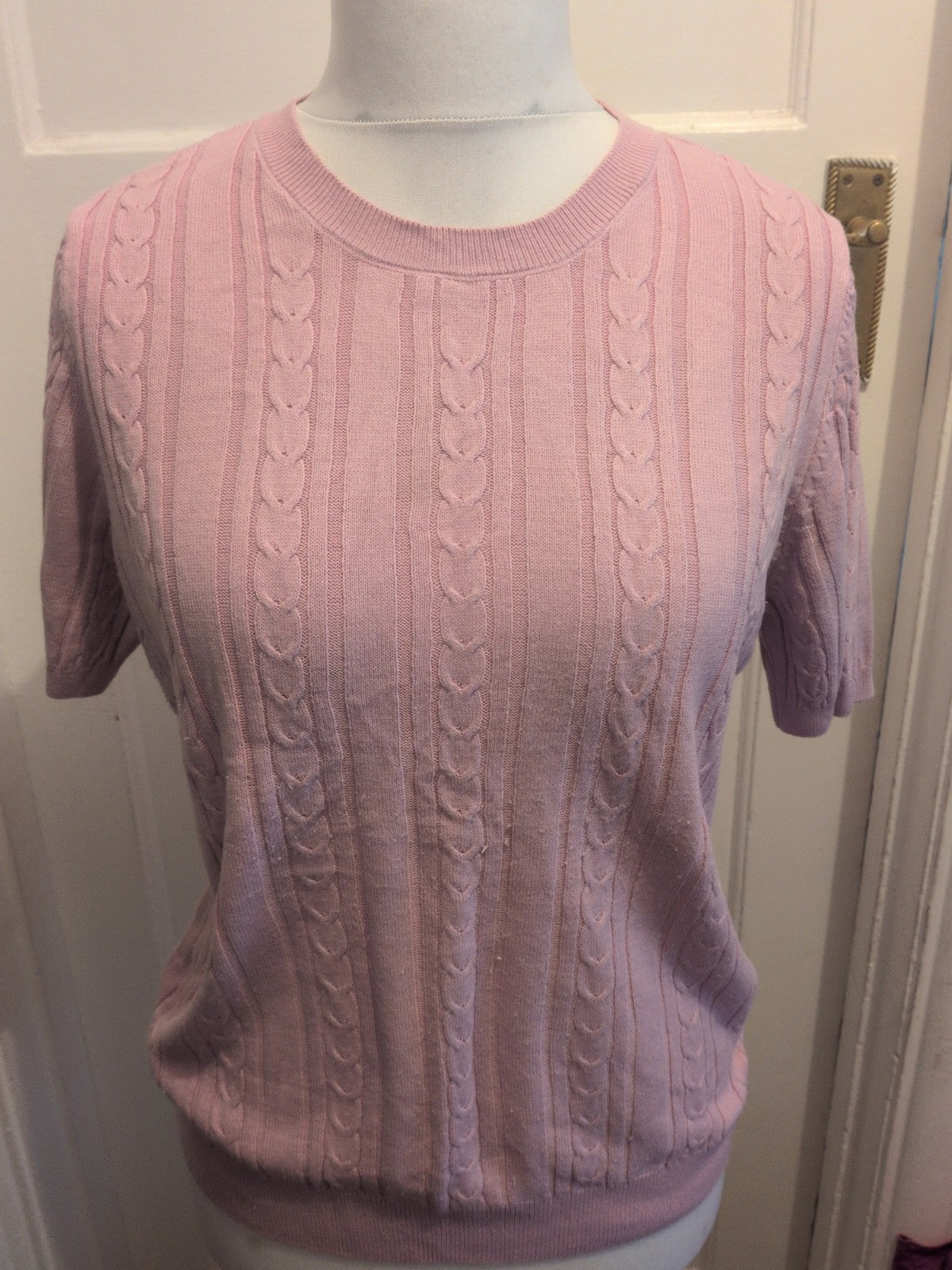Tu Woman 14 Pale Purple Texture Short Sleeve Jumper Top