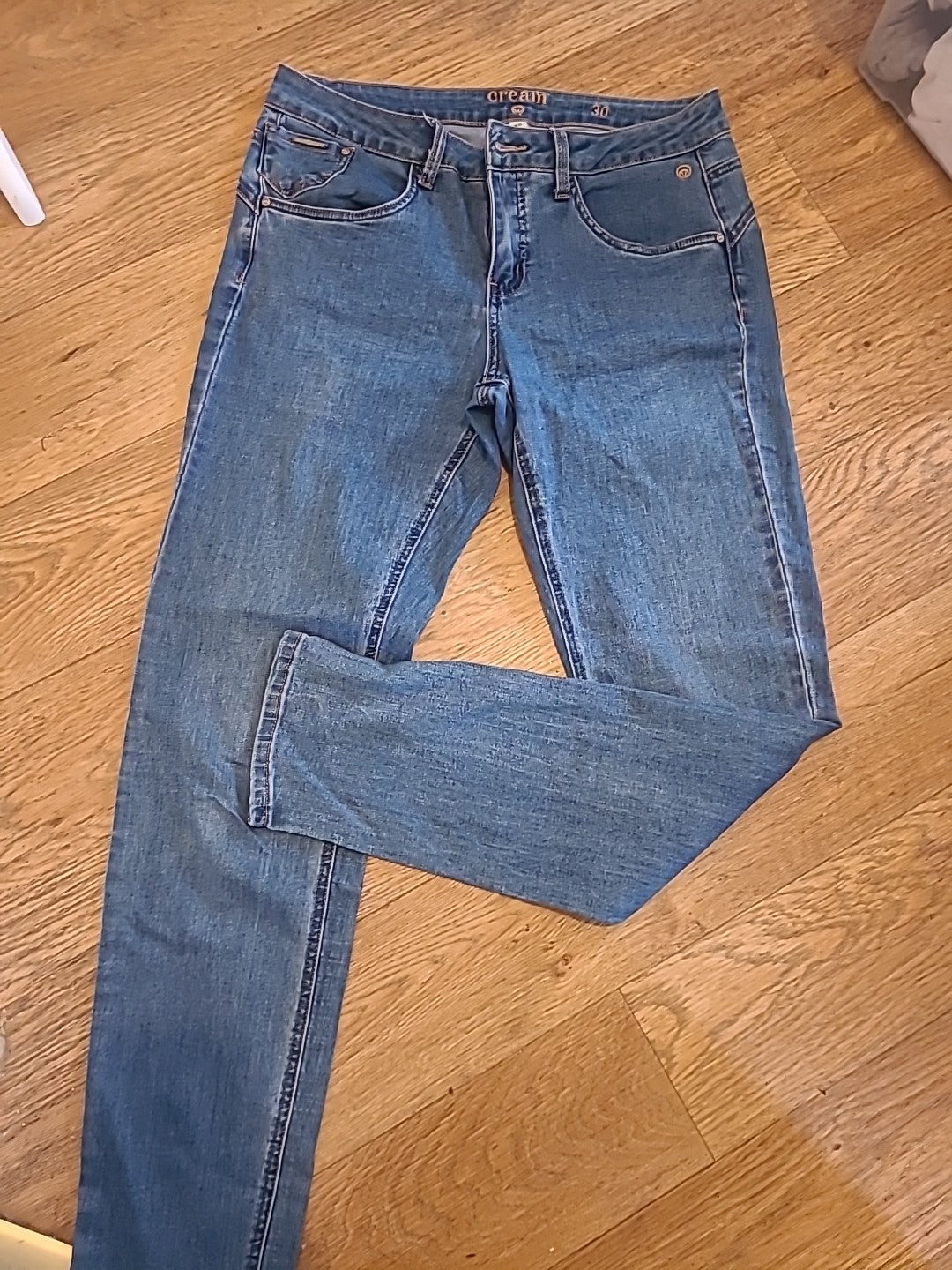 Mens Cream Size 32x30 Soft Denim Jeans
