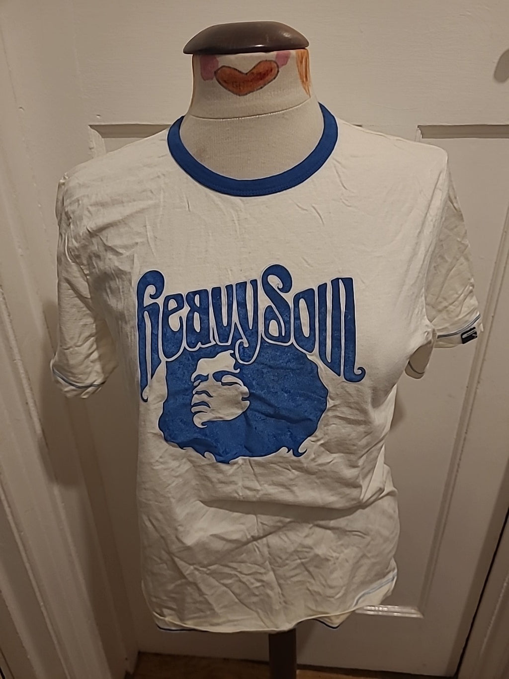 Ladies Sonneti Size Small Off White Blue Short Sleeved Tshirt