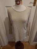 Ladies Wallis Size Small Beige With Silver Diamonte Long Sleeved Jumper