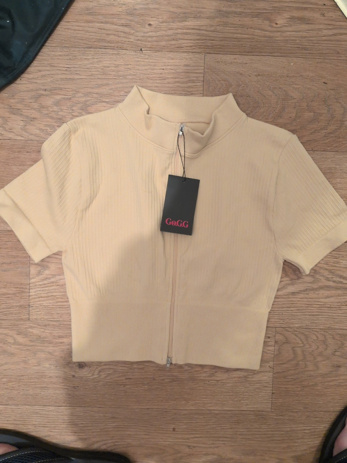 Brand New L/XL Beige Sports Suit Top