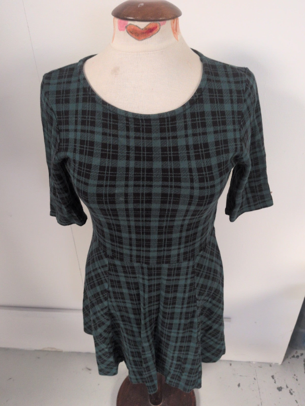 Jack Wills 12 Green And Black Check Dress