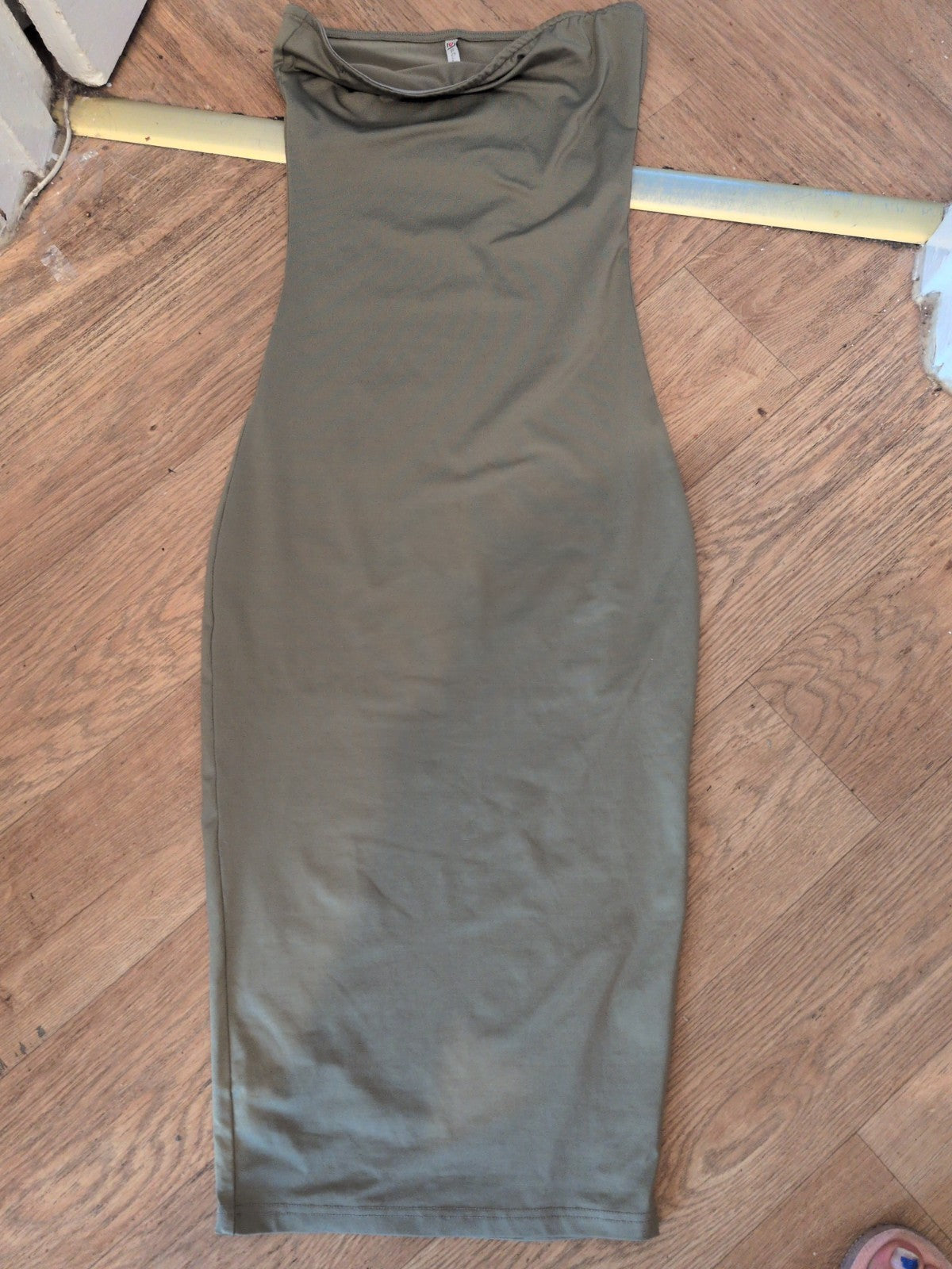 Polly Small Mink Sleeveless Strapless Pencil Dress Long
