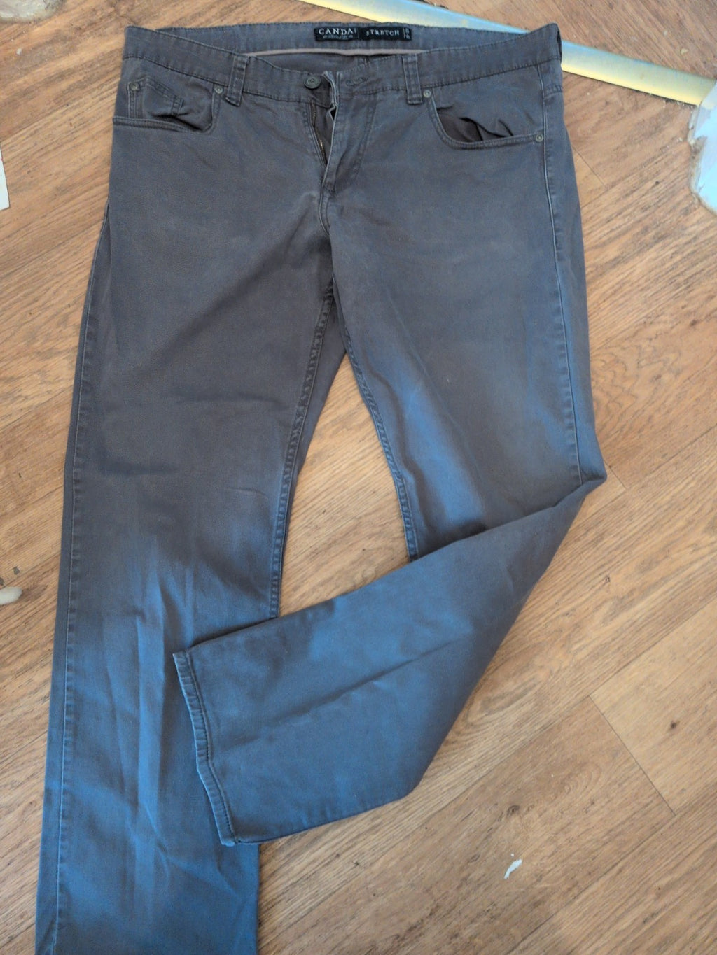 Mens Canda Size 38W/32L Grey Stretch Jeans